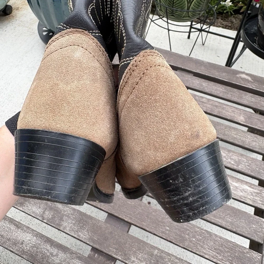 Masterson Kids 2.5 Brown Cowboy Boots Western Rodeo Suede Leather Upper
